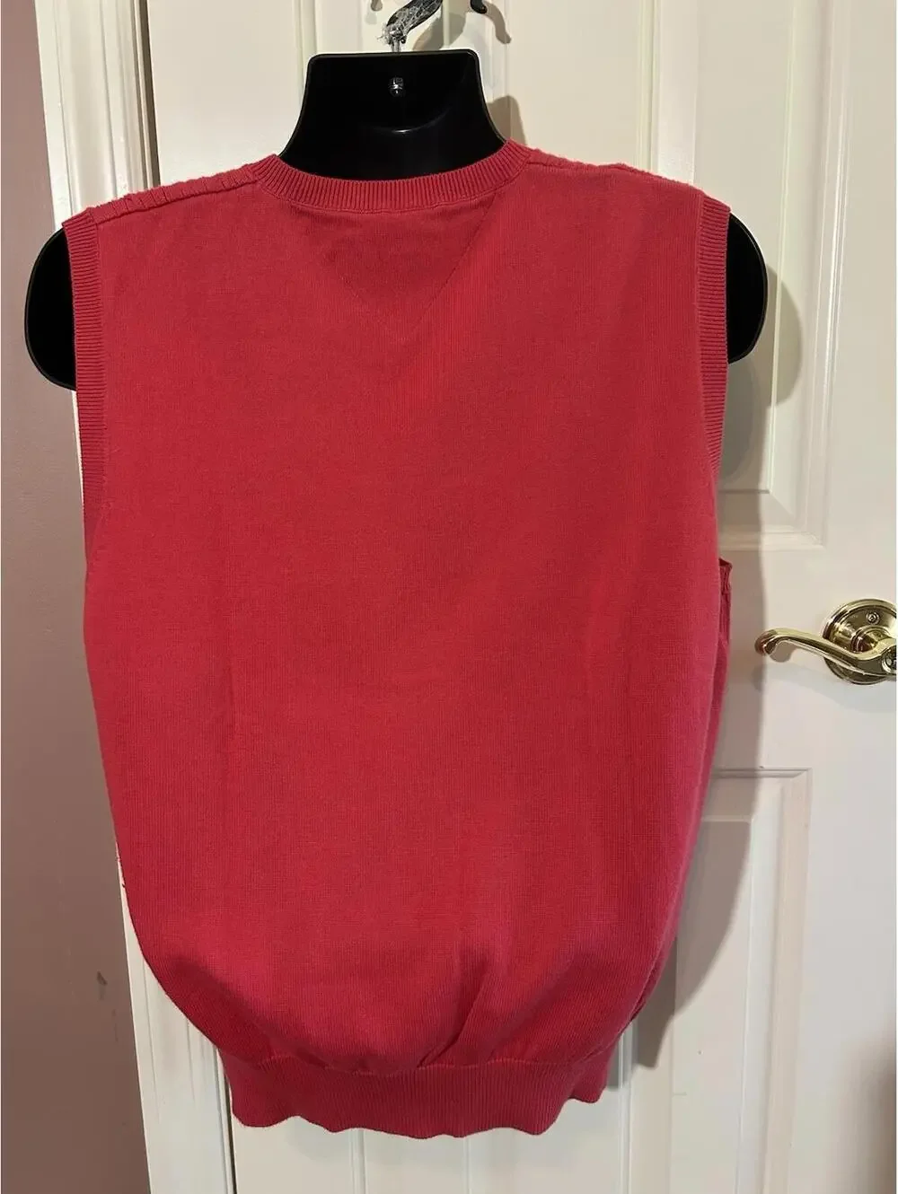 Tommy Hilfiger Golf Sweater Vest Mens Medium Red Cotton